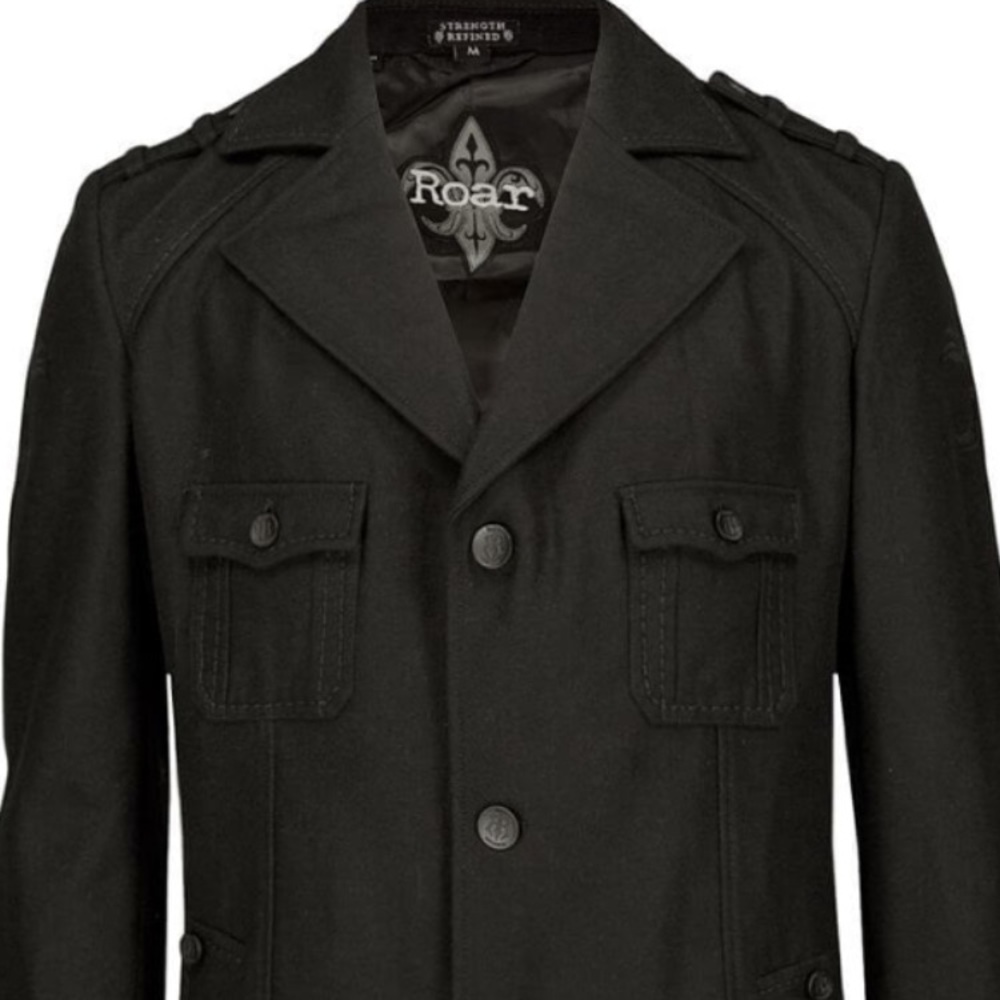 ROAR Men’s Black Wool Coat